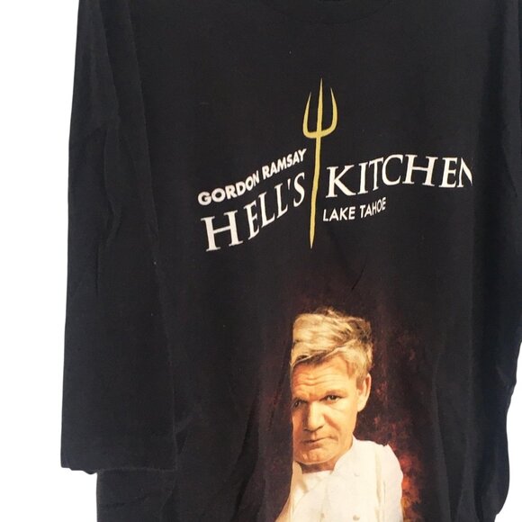 Gordon Ramsay Hell's Kitchen Shirt Mens XL Black Lake Tahoe Graphic Tee Chef - Picture 12 of 13